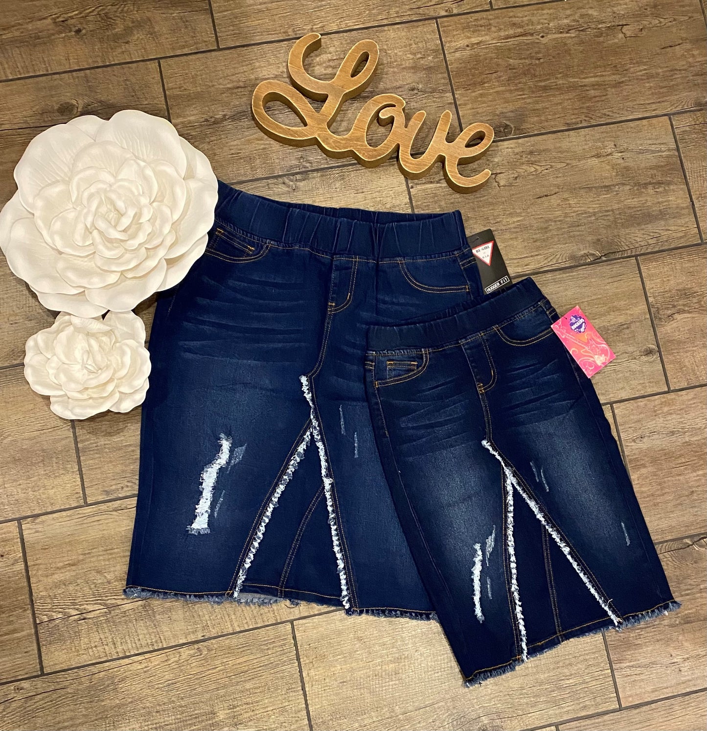 The "Carlee" Mommy and Me Ladies Denim Skirt