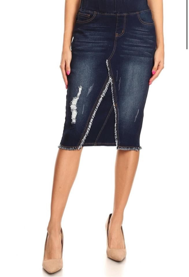 The "Carlee" Mommy and Me Ladies Denim Skirt