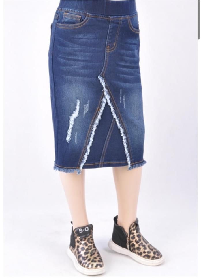 The "Carlee" Mommy and Me Girls Denim Skirt